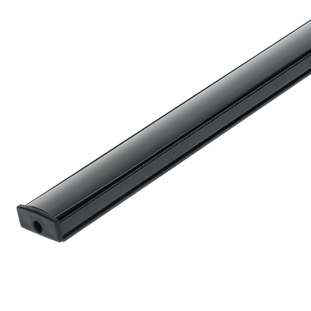 Perfil rectangular aluminio tira led 2m negro