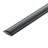 Perfil rectangular aluminio tira led 2m con pestañas negro