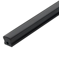 Perfil rectangular aluminio tira led 17,5 x 14,5 x 2m negro