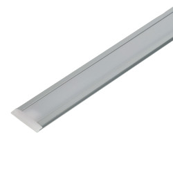 Perfil rectangular aluminio tira led 2 m con pestañas
