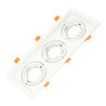 Marco orientable triple para bombilla dicroica color blanco