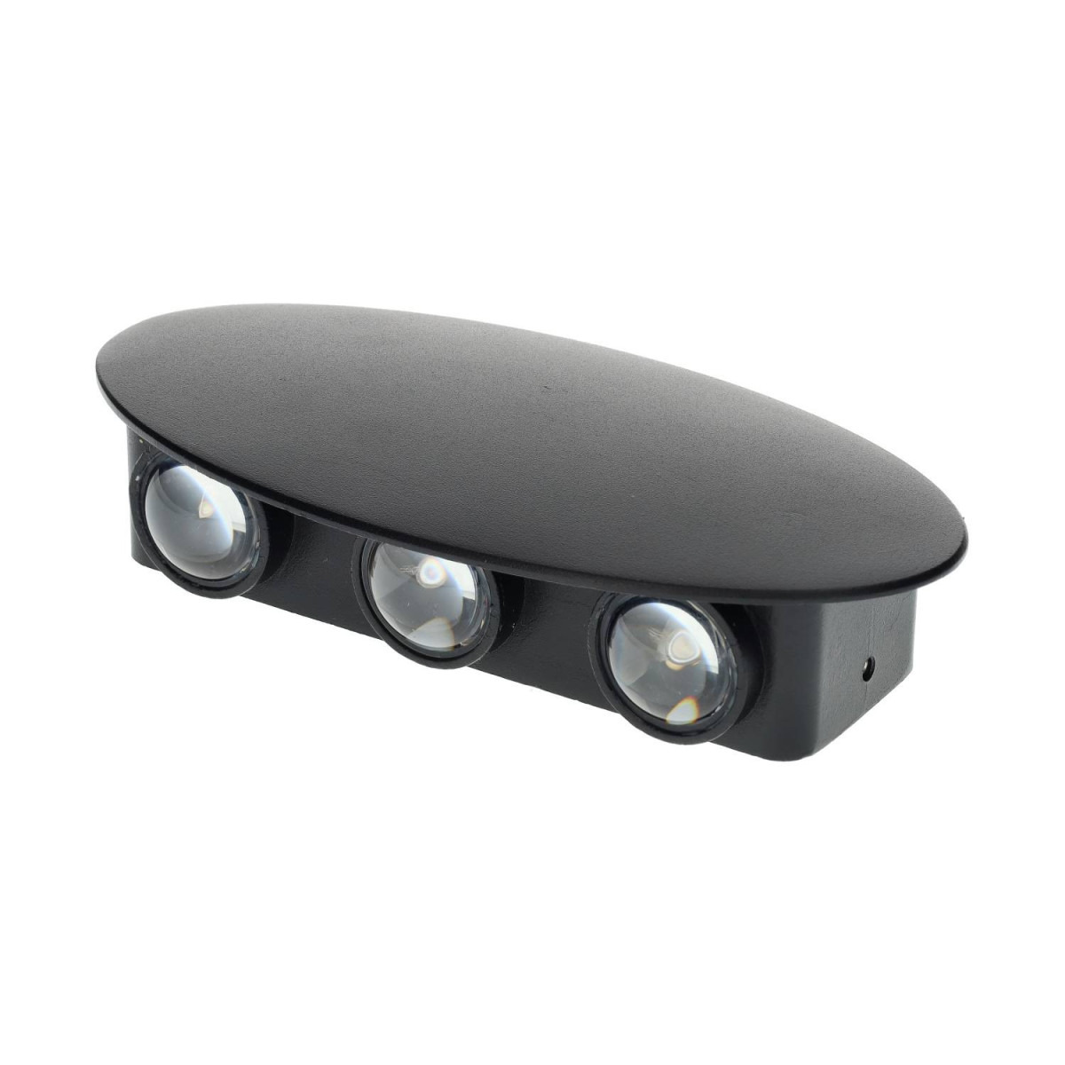 Luz de parede em alumínio LED 6W IP65 cor preta