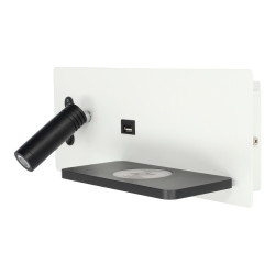 Aplique LED 7+3W USB + carga inalámbrica derecha