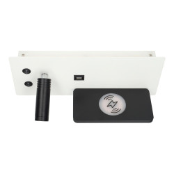 Aplique LED 7+3W USB + carga inalámbrica derecha