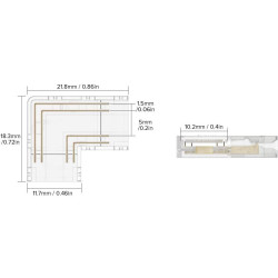 Connecteur en L pour bande LED COB RGB 12/24V 10mm
