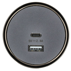Enchufe USB A+C para rail 2.4A