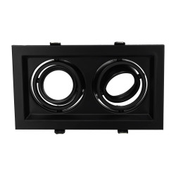 Marco orientable doble para bombilla dicroica color negro