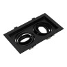 Marco orientable doble para bombilla dicroica color negro