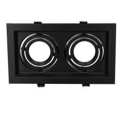 Marco orientable doble para bombilla dicroica color negro