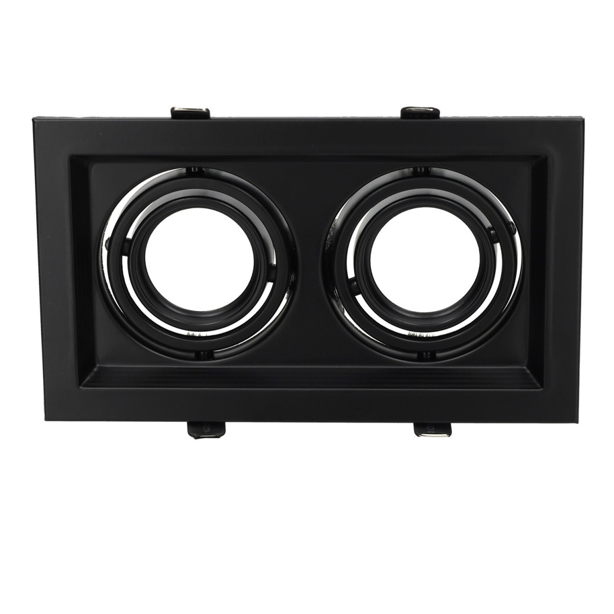 Marco orientable doble para bombilla dicroica color negro