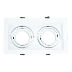 Marco orientable doble para bombilla dicroica color blanco