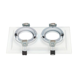Marco orientable doble para bombilla dicroica color blanco