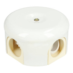 Caja de empalmes porcelana redonda blanca