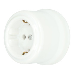 Base enchufe SCHUKO porcelana blanco