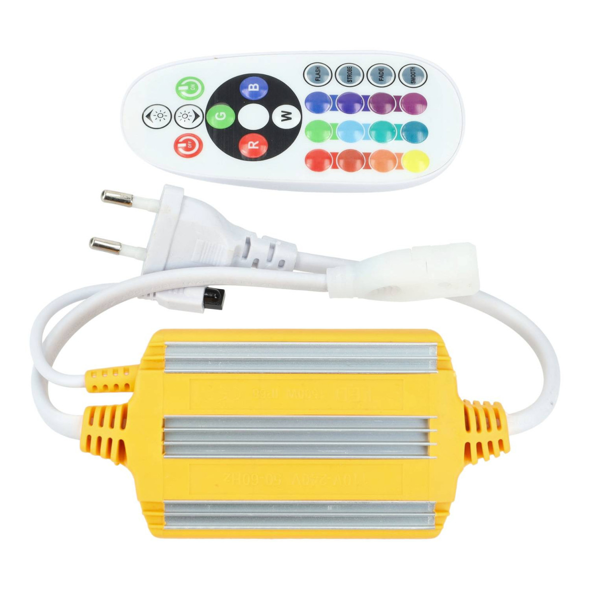Controlador IR tira led 220v RGB enchufe rápido