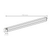 Réglette LED - 13W, basse assemblable, opaque