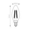 Ampoule à bougie à filament LED 360º 4W REGLABLELE