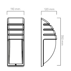 Aplique exterior CURVE E27 IP54 negro