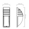 Luz de parede CURVE IP54 E27 preto