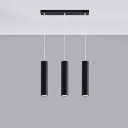 Candeeiro pendente LAGOS 3L preto