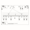Candeeiro de tecto RING 6L preto