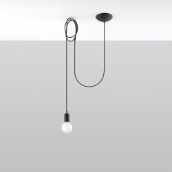 Lámpara colgante EDISON 1 negro