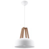 Lámpara colgante CASCO blanco/madera natural