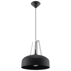 Candeeiro pendente CASCO preto/branco