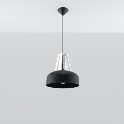 Candeeiro pendente CASCO preto/branco