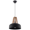 Lámpara colgante CASCO negro/madera natural