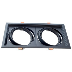 Marco orientable doble para AR111 color blanco