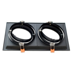 Marco orientable doble para AR111 color negro