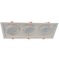Moldura ajustável triplo para AR111 branco