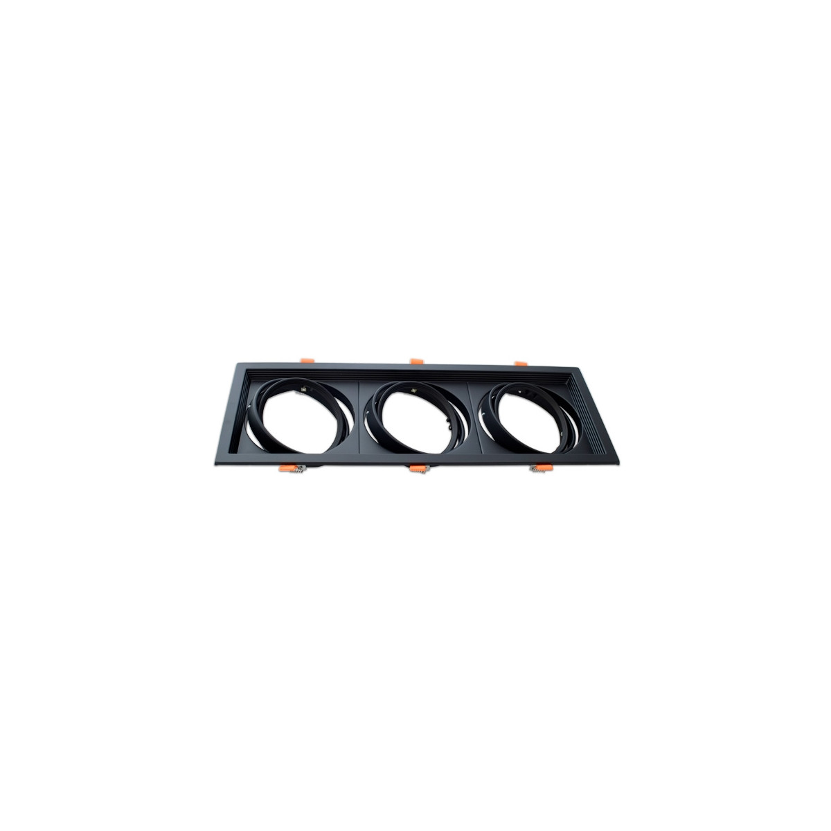 Marco orientable triple para AR111 color negro