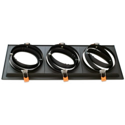 Marco orientable triple para AR111 color negro