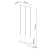 Lampe suspendue REA 3L béton