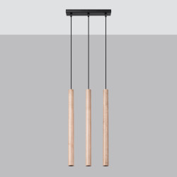 Candeeiro suspenso PASTELO 3L madeira