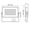 Projetor LED plano IP66 de 50 W com detetor de presença
