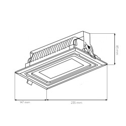 Proyector Techo  cuadrado orientable 30W
