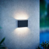 Aplique aluminio LED 2x6W IP65 color negro