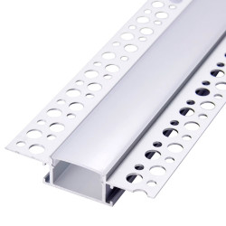 Perfil Alumínio de Encastrar para Gesso / Pladur para Fita LED até 20mm