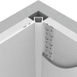Recessed Aluminum Corner LED strip Profile for Drywall / Plasterboard up to 12mm