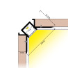 Recessed Aluminum Corner LED strip Profile for Drywall / Plasterboard