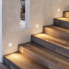 Baliza LED Exterior 3W Empotrable Pared Cuadrado Trapecio Blanco