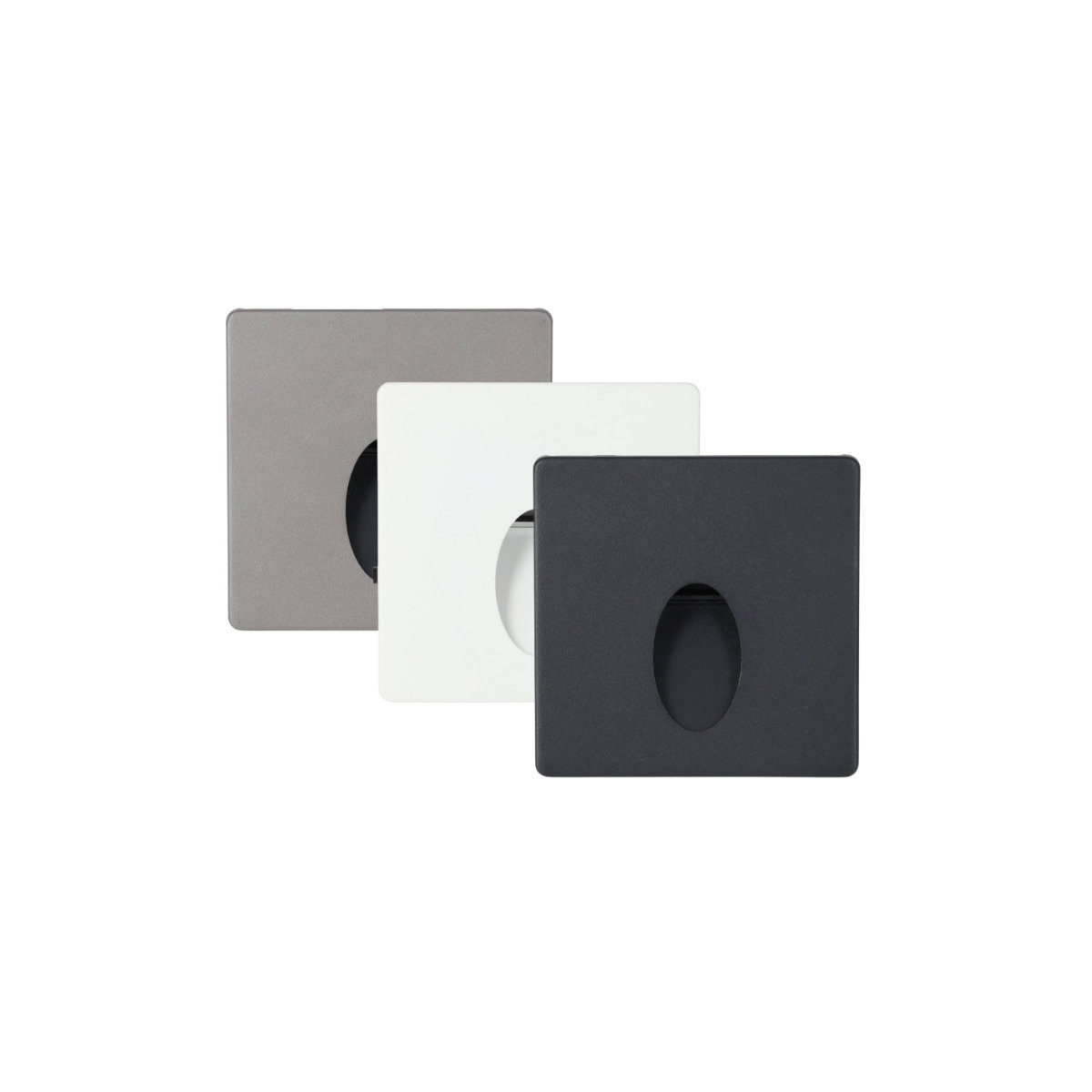 Balise LED Extérieure 3W Encastrable Murale Carré Ovale Blanc, Noir et Gris.