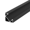 Perfil angular aluminio tira led 1m negro
