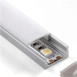 Perfil rectangular aluminio tira led 2 m