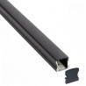 Perfil rectangular aluminio tira led 17,5 x 14,5 x 2m negro