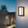 Aplique rectangular E27 negro IP54