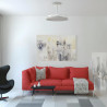 Ventilador blanco de techo con aspas retráctiles luz LED 3CCT salón